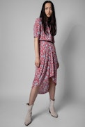 Robe Rima - Robe rouge imprimé fleuri femme