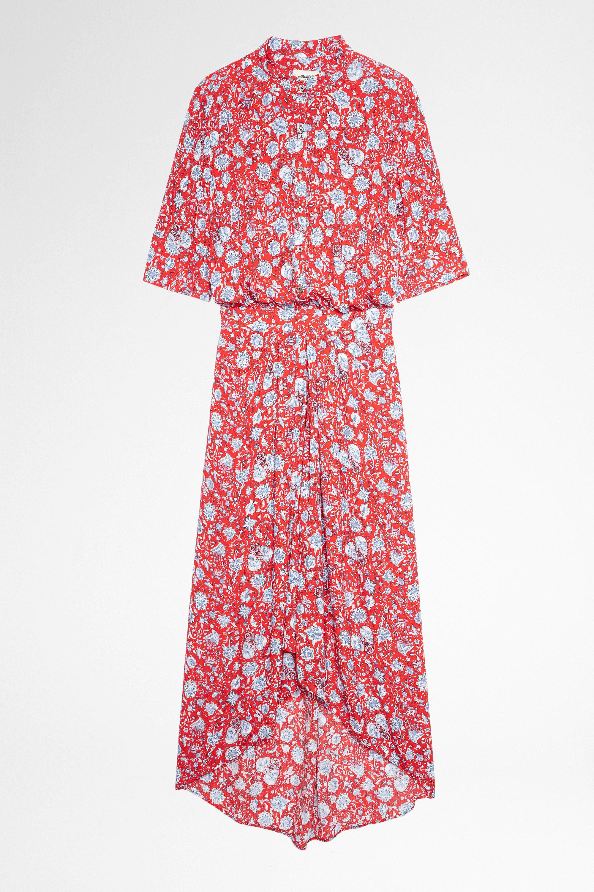 Kleid Rima Rotes Kleid mit Blumen-Print