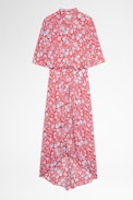 Robe Rima - Robe rouge imprimé fleuri femme