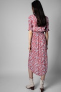 Robe Rima - Robe rouge imprimé fleuri femme