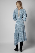Roy Silk Dress - Women's asymmetrical dress in silk with snake print