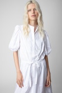 Vestido Ryana Pop - Vestido midi de mujer de algodón blanco