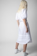 Vestido Ryana Pop - Vestido midi de mujer de algodón blanco