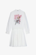 Band of Sisters Ranil Dress - Women’s white cotton short dress with Band of Sisters embroidery