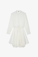 Ranil Dress - Women's white dress with waist tie.