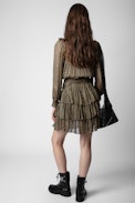 Rulie Chiffon ZV Dress - Women’s dress with ZV monogram and metallic details