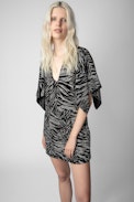 Rilena Dress - Women’s velvet dress with glitter motif