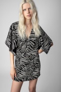 Rilena Dress - Women’s velvet dress with glitter motif