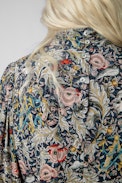 Rivali Dress - Women's blue floral-print dress with tie