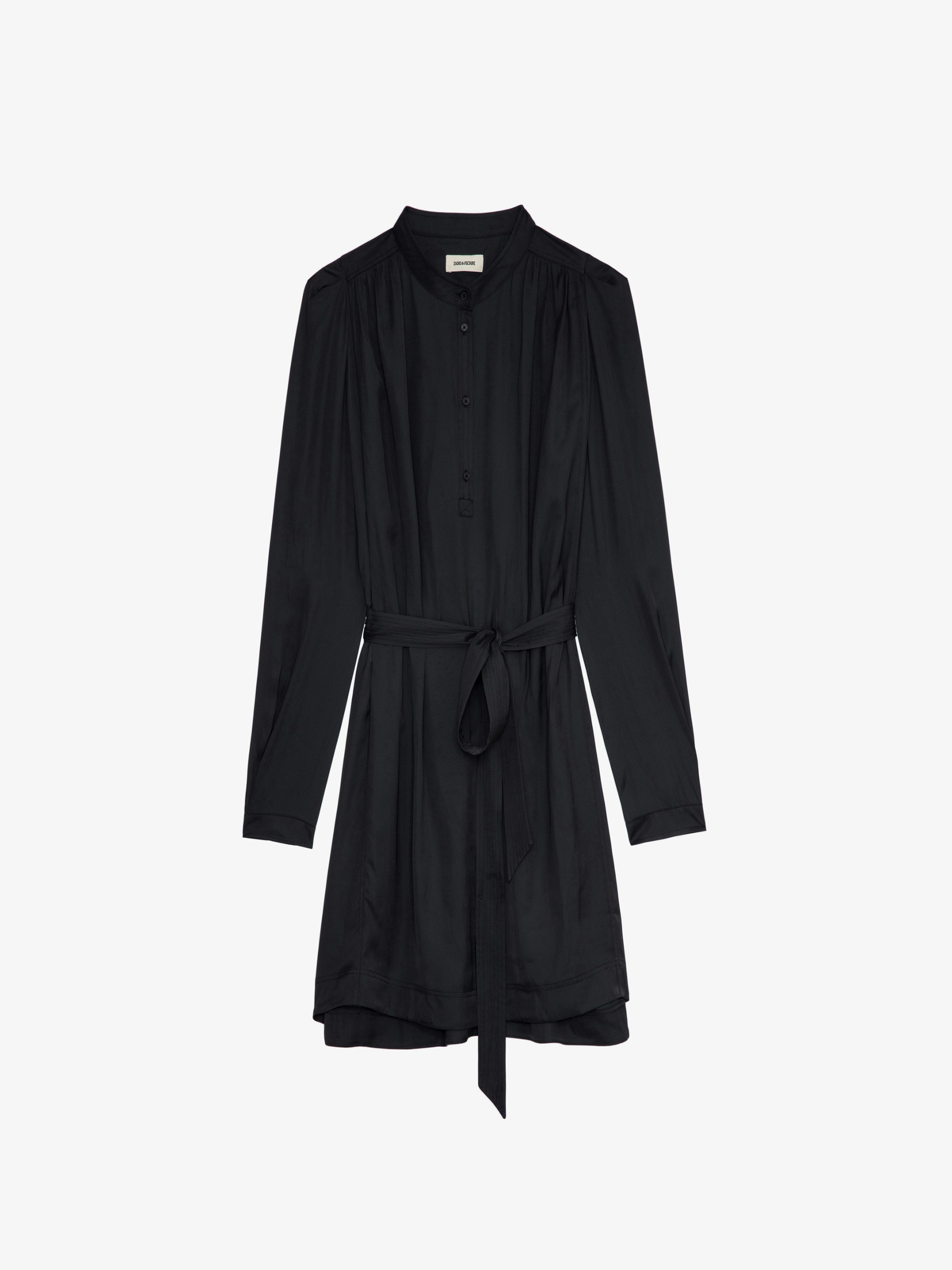 【Zadig & Voltaire】ランディ・サテン・ティアード・ミニドレス Zadig&Voltaire 2024 サテン ミニドレス | ブラック | FARFETCH JP