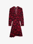 Rogers Dress - Women’s short black floral-print dress with pleated skirt.