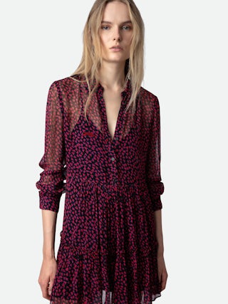 Robe Razyele - Robe courte transparente à imprimé Crush.