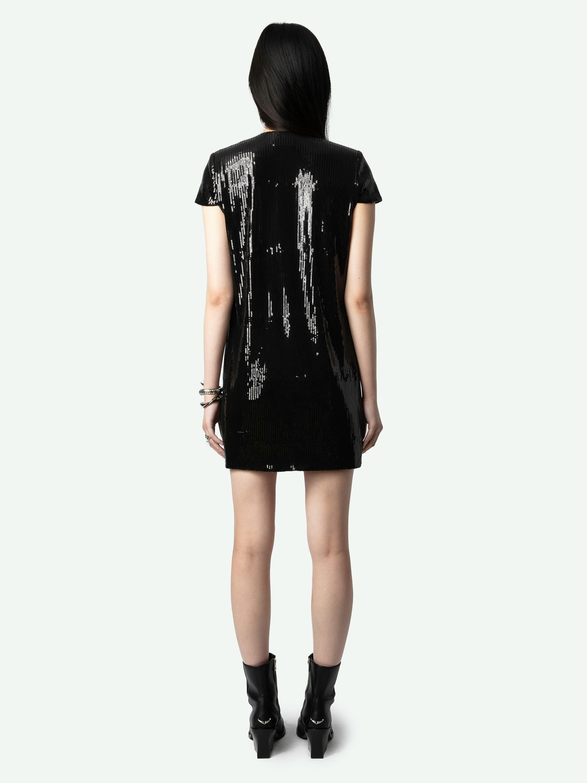 Robe Rashu Sequins robe noir femme Zadig Voltaire