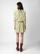Rinka Dress - Women's yellow floral print dress.