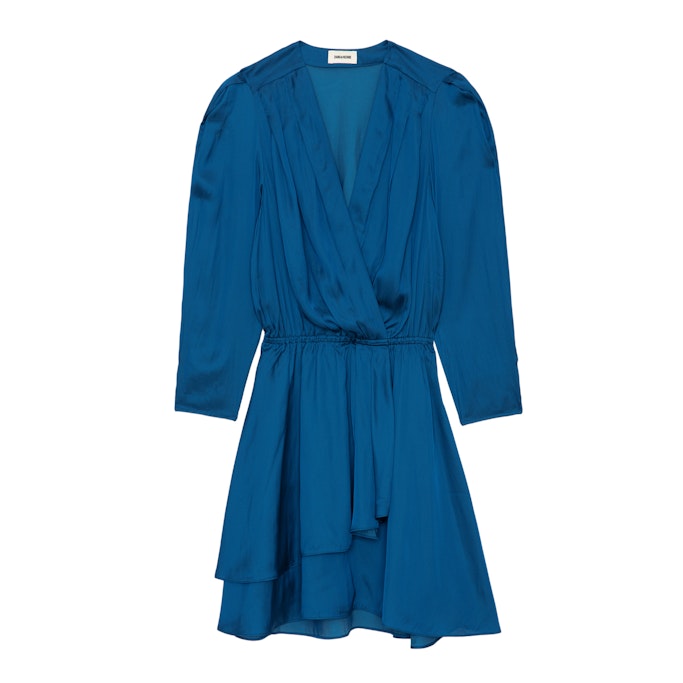 Zadig & Voltaire Rogers Satin Dress In Blue