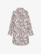 Rais Silk Dress - Short shirt dress in ecru silk twill with leopard and chain print and button fastening.