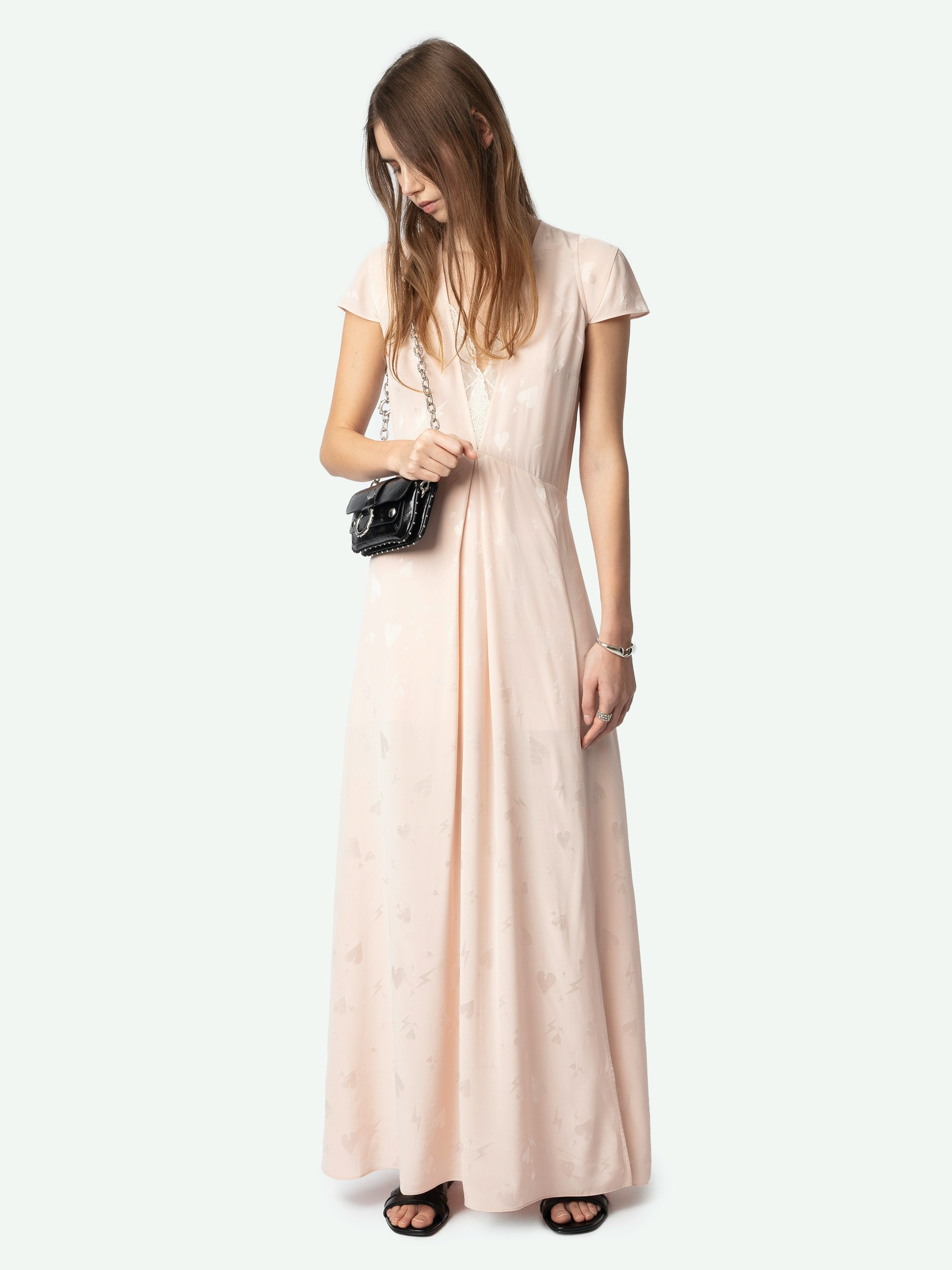 Ravir Long Pink Silk Dress | Zadig&Voltaire