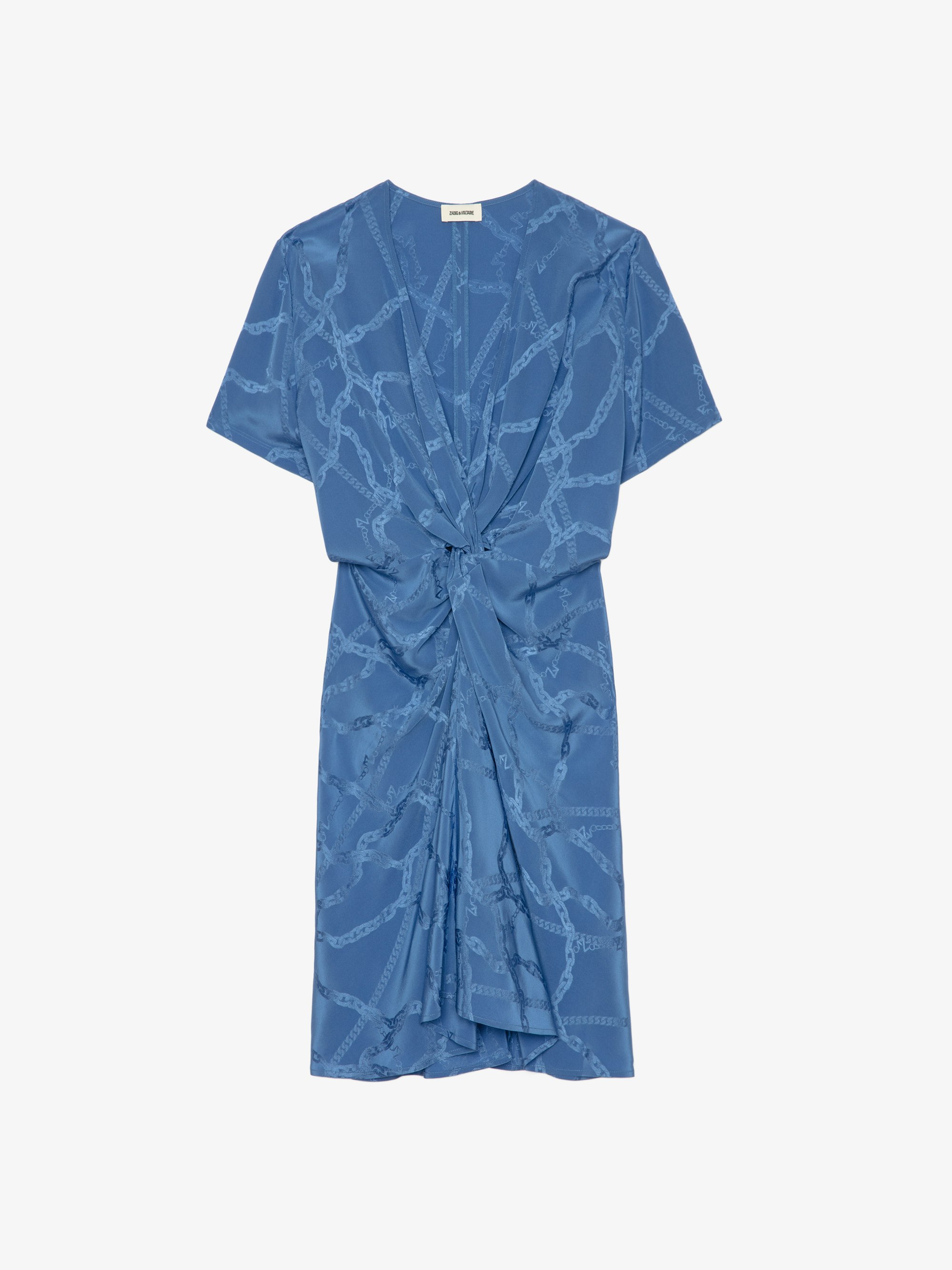Long Blue Ink Lingerie Dress Butterflies | Zadig&Voltaire