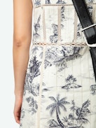 Renaid Dress - Long lingerie-inspired dress in printed cotton with lace inserts and button-front closure.