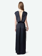Vestido Ritmic Satén - Vestido midi drapeado de satén sin mangas.
