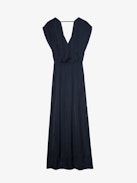 Vestido Ritmic Satén - Vestido midi drapeado de satén sin mangas.