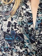 Rimaz Dress - Asymmetric wrap mid-length dress in printed viscose, short sleeves and buttoned neckline.