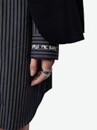 Rorning Dress - Shirt dress in striped poplin with embroidered cuffs.