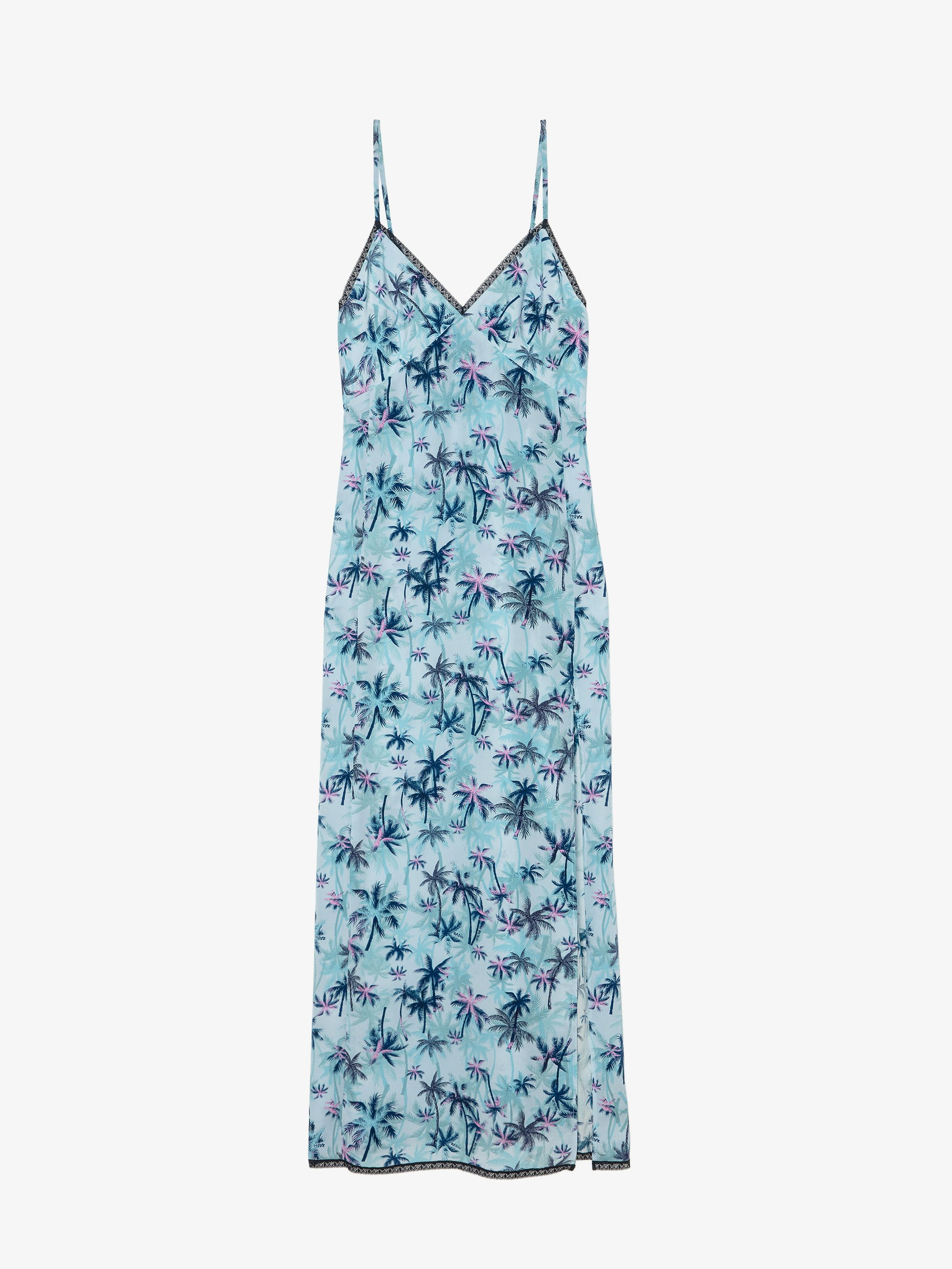 ワンピース ZADIG & VOLTAIRE DRESSES MIST Long Lingerie Printed Blue Dress | Zadig&Voltaire