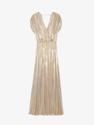 Ritmic Satin Dress - Sleeveless mid-length draped satin dress.