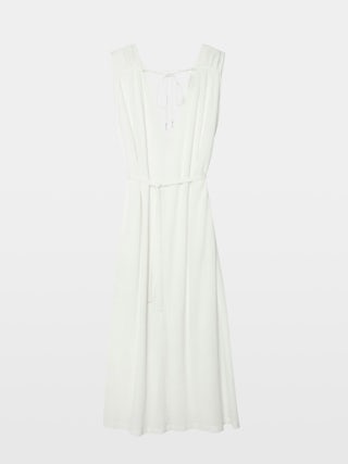 Rimati Dress - Long dress in cotton gauze, front and back neckline, sleeveless, and cords with wings.