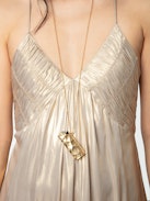 Robe Rayonna Satin - Robe courte plissée esprit lingerie en satin, et bretelles croisées ajustables.
