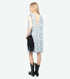 Rimatis Dress - Short printed viscose dress, sleeveless, cord with wings and removable belt.