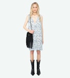 Rimatis Dress - Short printed viscose dress, sleeveless, cord with wings and removable belt.