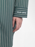 Abito Rorning - Abito camicia in popeline a righe con polsini ricamati.