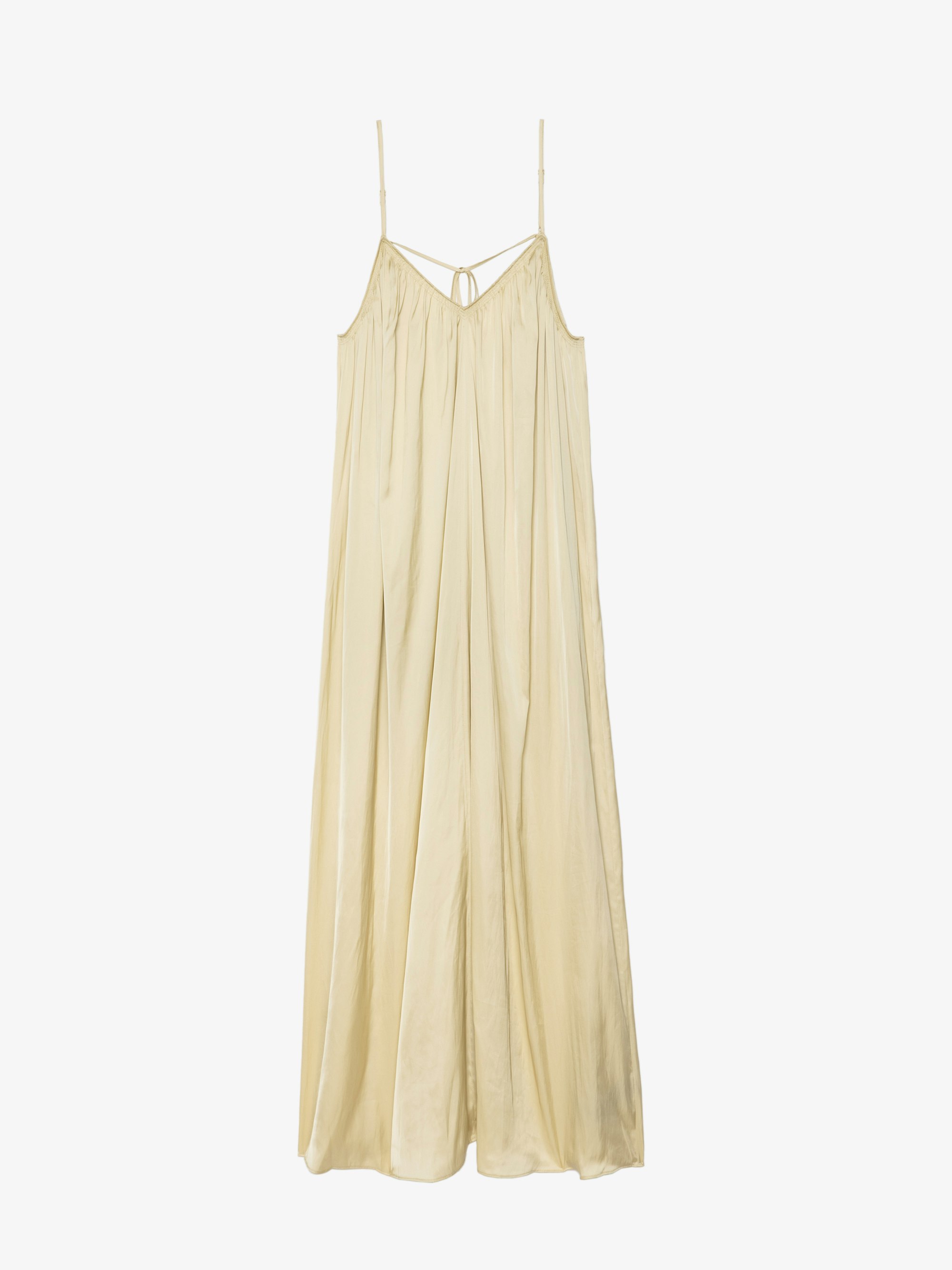 Elegant Yellow Japanese Satin Long Dress | Zadig&Voltaire