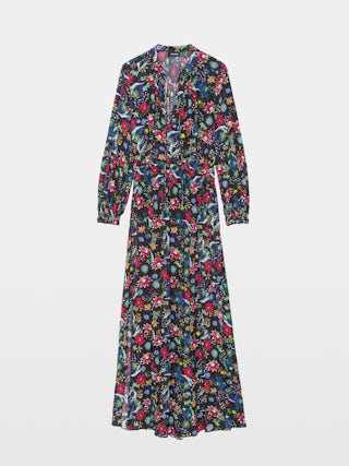 Rayado Dress - Long dress in printed viscose, elasticated waist and long sleeves.