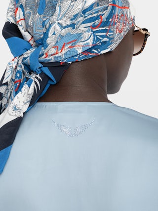 Dress Reforme Satin - Asymmetric midi dress in Japanese satin with short sleeves, wrap style.