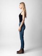 Mamma Jeans - Women’s faded blue cotton denim jeans.