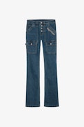 Pantalón vaquero Elina Denim - Pantalón vaquero desteñido azul cielo para mujer