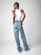 Evy Jeans - Women’s faded denim flared jeans