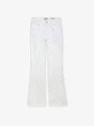 Pantalón Vaquero Elvira - Pantalón vaquero ancho de dénim blanco con bolsillos y detalles pespunteados.