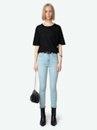 Tina Cropped Skinny Jeans - Women's light wash cropped skinny jeans.