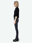 Tina Cropped Skinny Jeans - Women's washed black cropped skinny jeans.