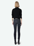 Tina Cropped Skinny Jeans - Women's washed black cropped skinny jeans.