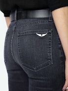 Tina Cropped Skinny Jeans - Women's washed black cropped skinny jeans.