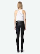 Jett Skinny Jeans - Women's black coated skinny jeans.
