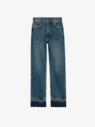 Patti Jeans - Faded blue denim cropped jeans.