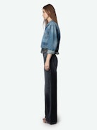 Whitney Jeans - Loose-fitting faded black denim jeans.