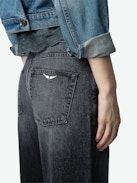 Whitney Jeans - Loose-fitting faded black denim jeans.
