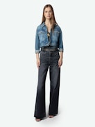 Whitney Jeans - Loose-fitting faded black denim jeans.